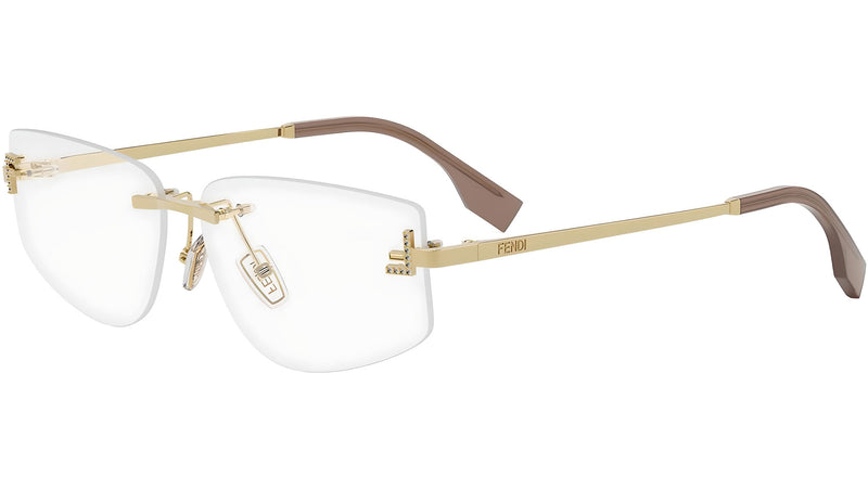 Fendi Crystal Gold Geometric Eyeglasses