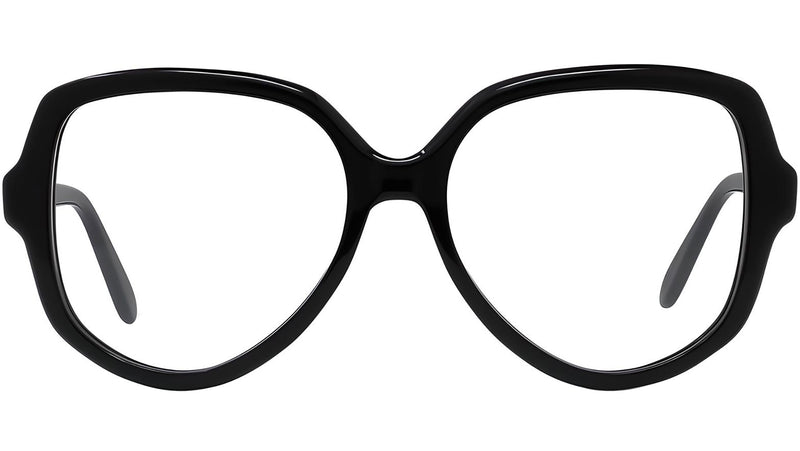 Slim Black Geometric Eyeglasses