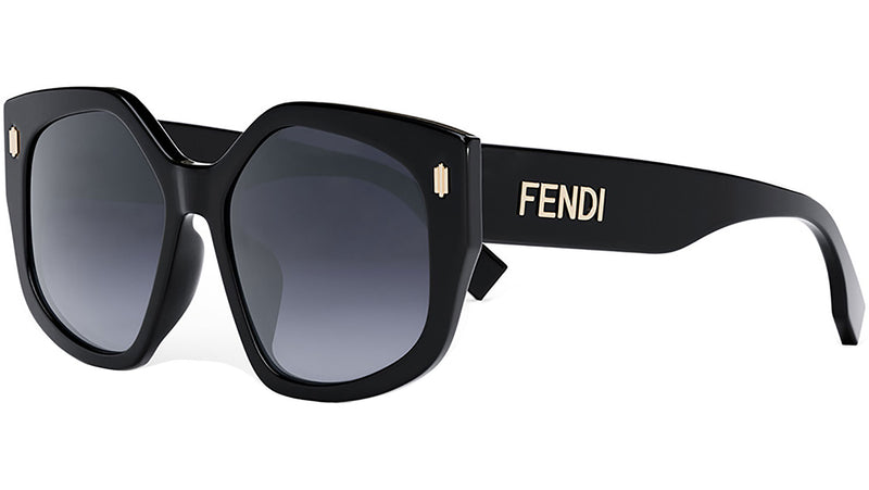 Fendi Bold Black Square Sunglasses