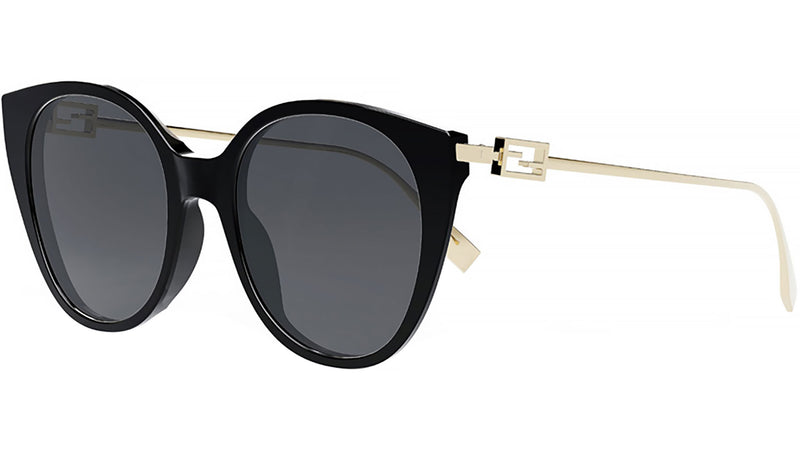 Baguette Black Round Sunglasses