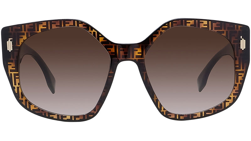 Fendi Bold Havana Square Sunglasses