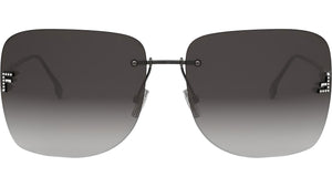 Fendi First Crystal Black Gold Geometric Sunglasses