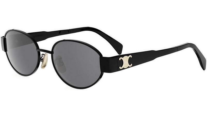 Metal Triomphe Black Oval Sunglasses
