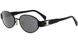 Metal Triomphe Black Oval Sunglasses