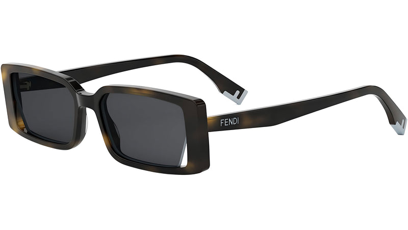 Fendi Way Havana Rectangular Sunglasses