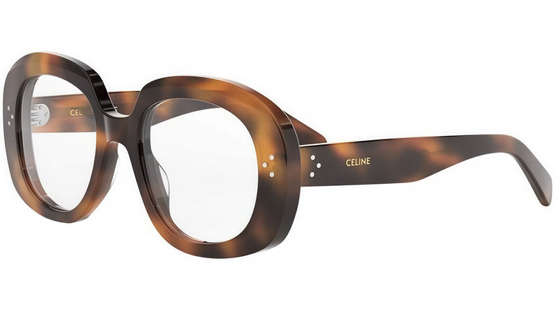CELINE 3 Dots Tortoise Round Eyeglasses