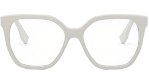 Lettering White Geometric Eyeglasses