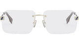 Fendi Sky Gold Rectangular Eyeglasses