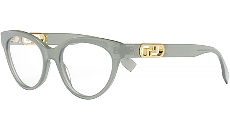 Fendi FE50066I 095 Green Oval Eyeglasses