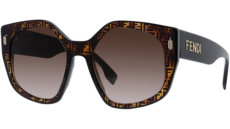 Fendi Bold Havana Square Sunglasses