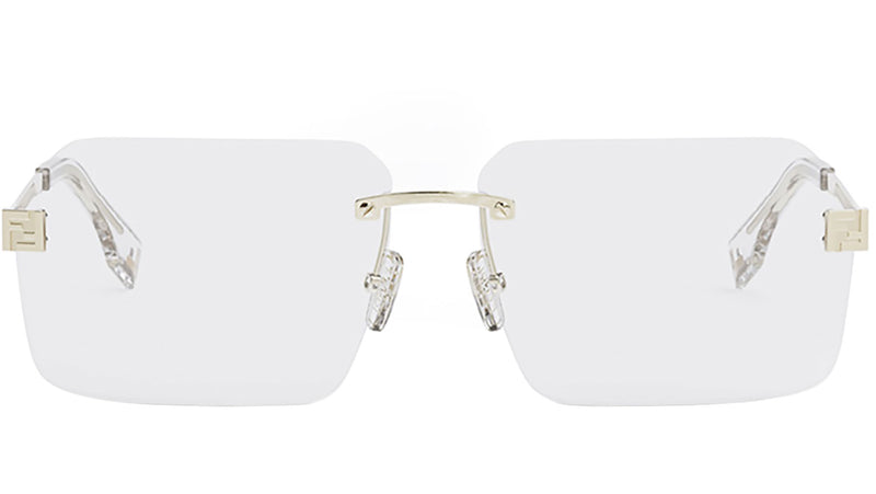 Fendi Sky Gold Rectangular Eyeglasses