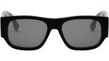 Fendi Diagonal Black Rectangular Sunglasses