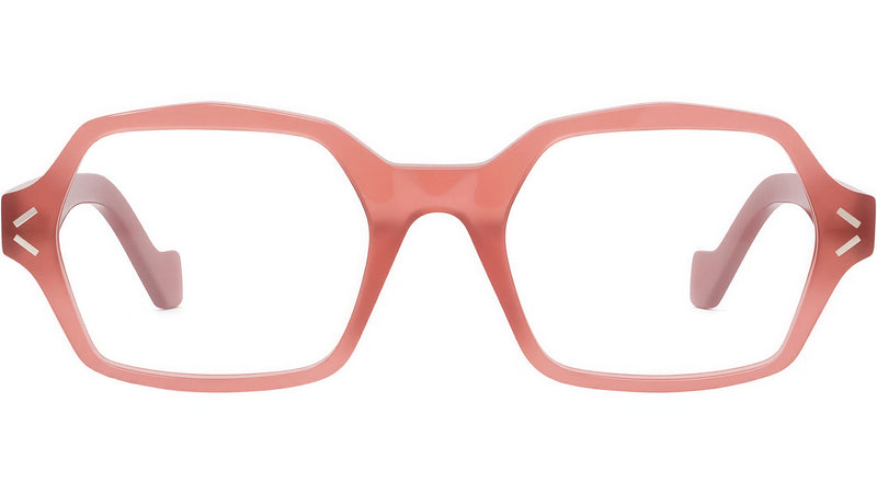 Thin Red Geometric Eyeglasses