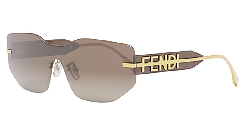 Fendigraphy Gold Rectangular Sunglasses