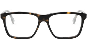 Fendi Fine Havana Rectangular Eyeglasses