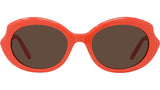 Slim Orange Geometric Sunglasses