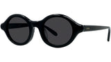 Slim Black Round Sunglasses