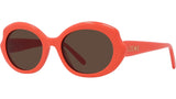 Slim Orange Geometric Sunglasses