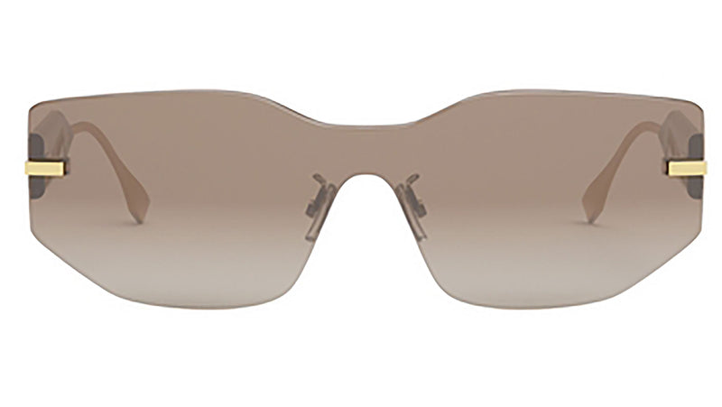 Fendigraphy Gold Rectangular Sunglasses