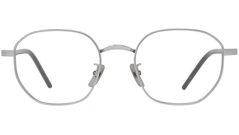 Titanium Silver Geometric Eyeglasses
