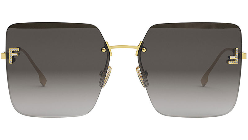 Fendi First Shiny Endura Gold Square Sunglasses