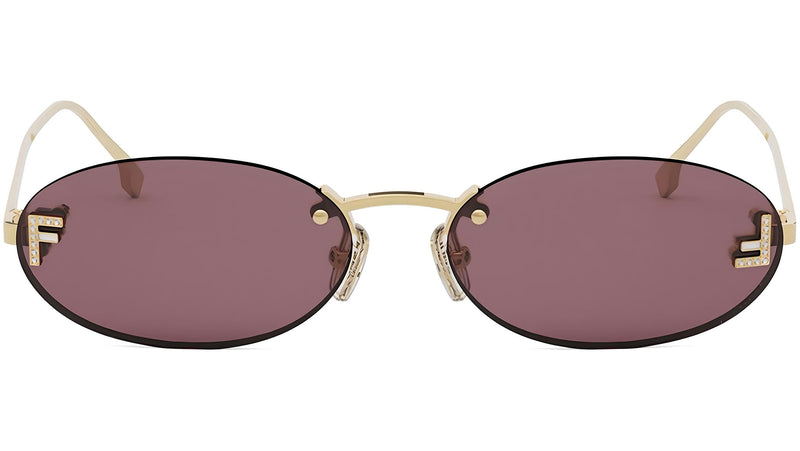 Fendi First Gold Oval Sunglasses
