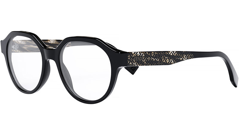 Fendi Bilayer Black Round Eyeglasses