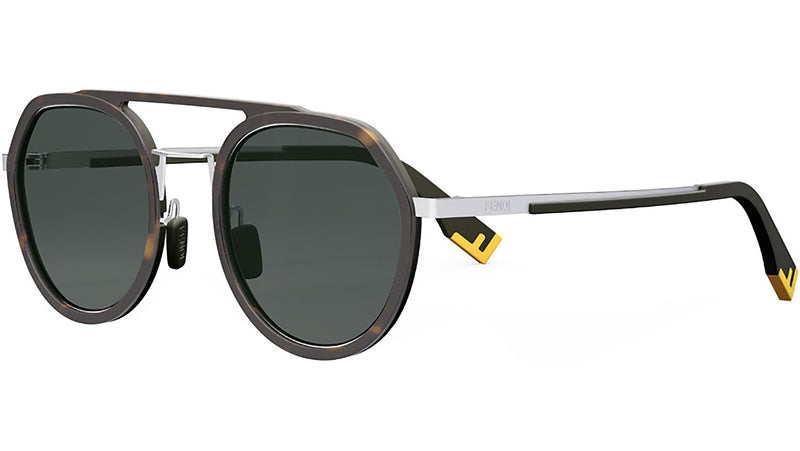 Fendi Light Havana Round Sunglasses