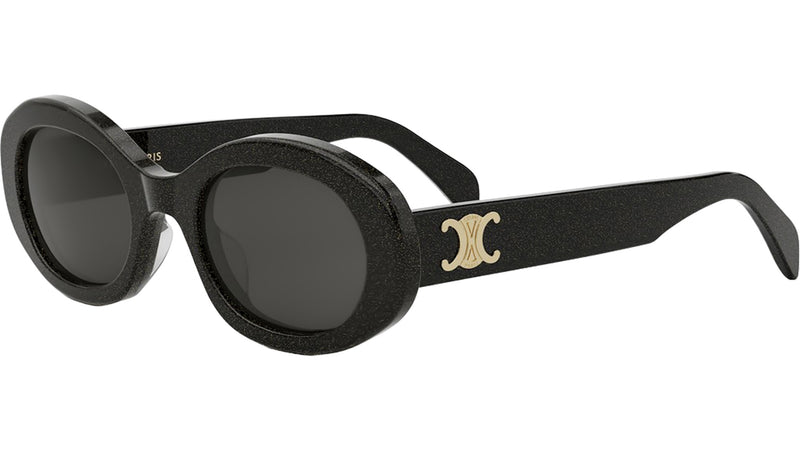 Triomphe Black Oval Sunglasses