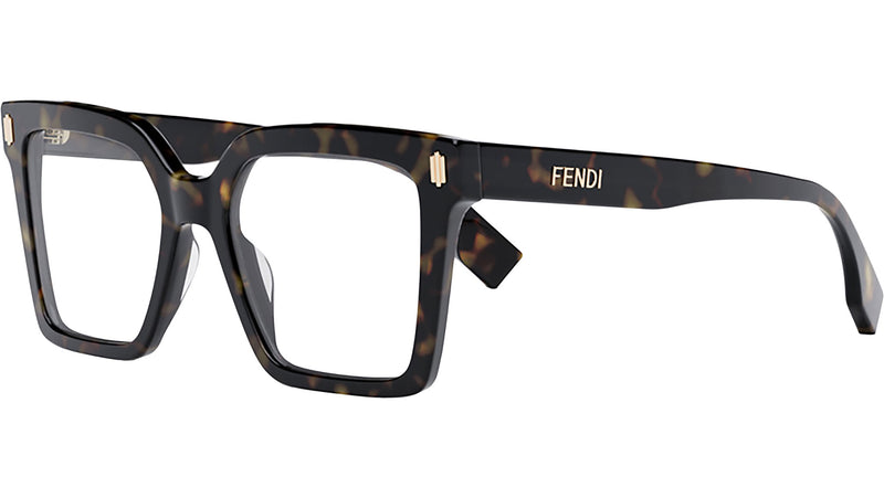 Fendi Bold Havana Square Eyeglasses