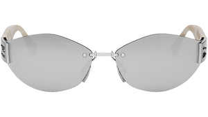 Baguette Silver Geometric Sunglasses