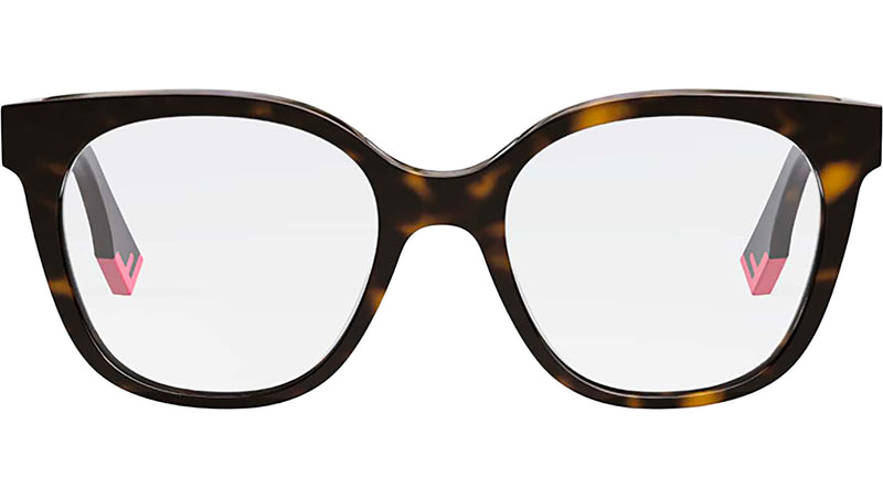 Fendi Way Havana Square Eyeglasses