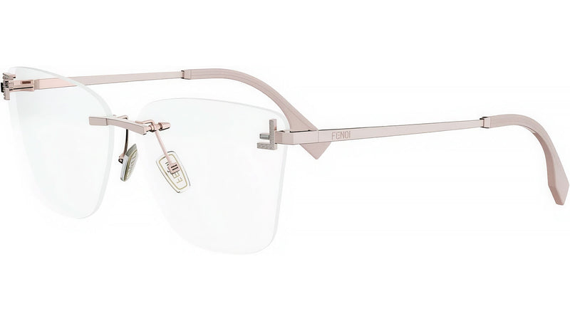 Fendi Crystal Rose Gold Geometric Eyeglasses