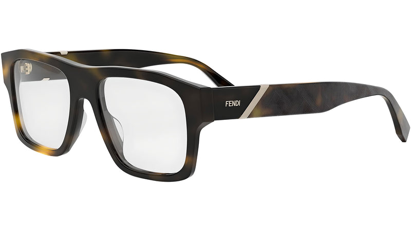 Fendi Diagonal Havana Pilot Eyeglasses