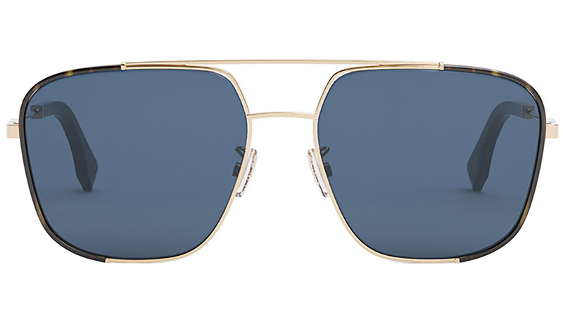 Fendi Classic Gold Rectangular Sunglasses