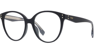 Fendi Essential FE50005I 001 Black Round Eyeglasses